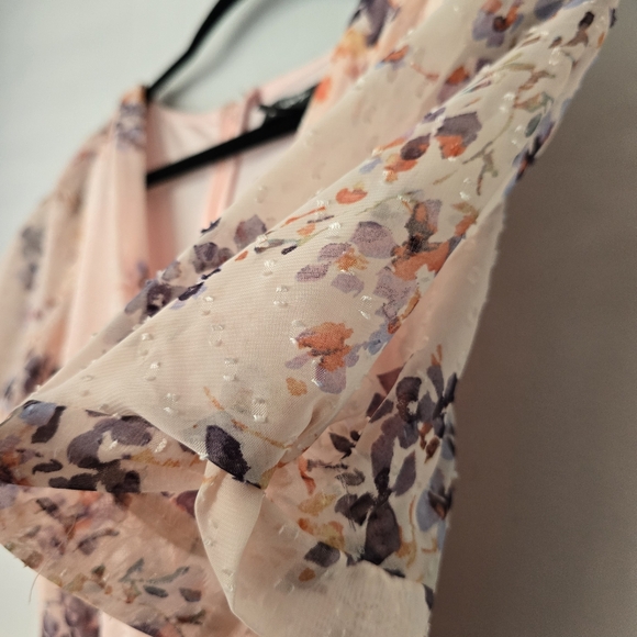 DKNY Pink Floral Wrap Dress 8 - Picture 9 of 15